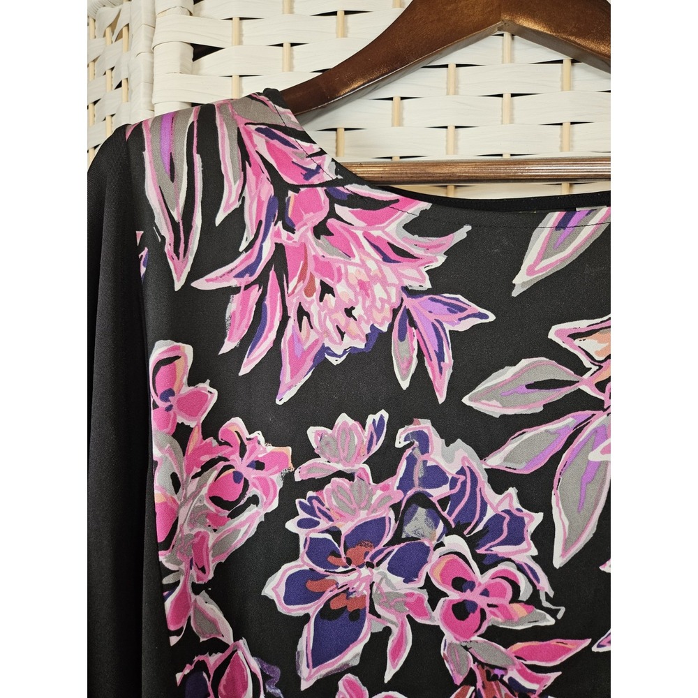 Bob Mackie Wearable Art Womans 1X Multicolor Floral Tunic Bloomcore Boho - Picture 5 of 10